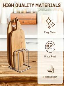 Minimalist Aluminum Alloy Countertop Storage Rack, Vertical Space-Saving And Ventilated, Cutting Board Organizer, Suitable For Kitchen Countertop Storage, Daily Cooking, Spring Summer Autumn Winter Home Use - Multicolor - View 6