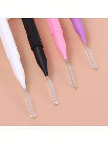 5pcs Disposable Mini Eyebrow Brushes & Brow Lifting Tools, Eyelash Extension Combs, Eyelash Perming Brushes, Eyelash Accessories, Makeup & Cosmetics - Multicolor - View 2