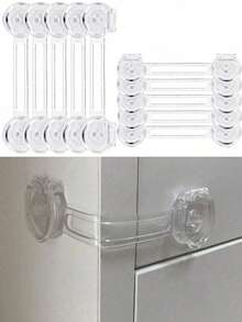 1/4/8/12pcs Transparent Safety Locks, Locks Cabinet Proofing, Large Capacity Desktop Cable Management Box Power Strip Organizer Cable Safety Storage Hide Messy Wires Durable Plastic For Home Office Computer Desk Cord - Multicolor - View 2