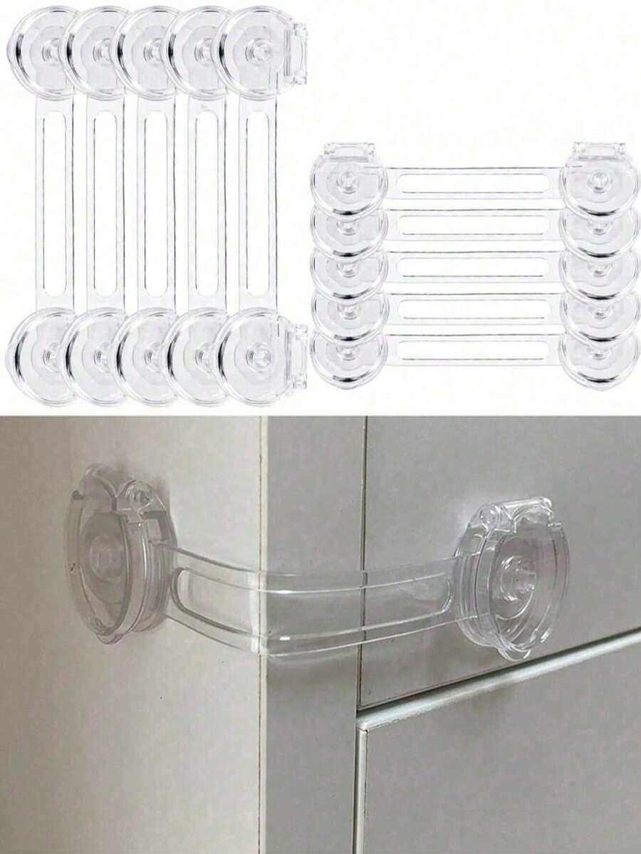 1/4/8/12pcs Transparent Safety Locks, Locks Cabinet Proofing, Large Capacity Desktop Cable Management Box Power Strip Organizer Cable Safety Storage Hide Messy Wires Durable Plastic For Home Office Computer Desk Cord