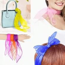 1Pc/2/4/6Pcs Juggling Scarf Silk, Dance Scarf Silk Performance Prop, Magic Scarf Performance Prop Accessory Gymnastics Accessory Decoration, Random Color - Multicolor - View 8