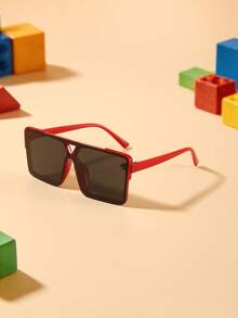 1pc Kids 3-8 Years Old Oversized Square PC Frame Fashion Glasses, Cool Style, Suitable For Outdoor Parties And Vacations, With Glasses Case - Multicolor - View 9