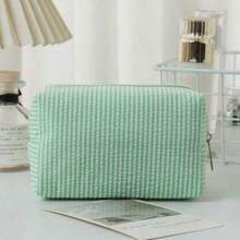 1pc Large Capacity Bubble Texture Pencil Case, Minimalist Pink Student Stationery Storage Bag, Portable Travel Makeup Bag - Single Piece - View 14