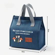 "Ready For Lunch" Minimalist Fashion Lunch Bag, Personalized Print, Cute Minimalist Pattern Print, Multiple Colors Available, Essential Lunch Insulated Bag For Office Workers, Student Bento Bag. - View 6