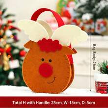 1pc Bestselling Gift Bag Candy Bag Decorative Faux Linen Old Man Apple Bag Drawstring Gift Bag, Holiday Gift - Multicolor - View 8