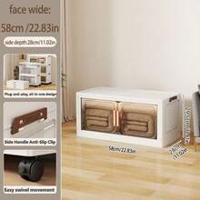 Multifunctional Foldable Storage Cabinet Plastic Multi-Layer Baby Wardrobe Storage Organizer Shelf - Multicolor - View 12