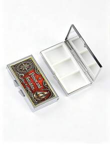 "Poisons And Antidotes" Printed Pill Box, Vintage European Style Pill Dispenser, Portable Pill Dispenser, Precise 1-2 Pill Dispenser, Convenient Medication Storage Box, Easy-To-Use Design, Plastic Material, Portable Travel Pill Box, Dispensing Box, Large Capacity Medication Box, Christmas Gift, Gift For Friends - Multicolor - View 13