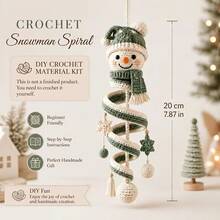 1 Set Spiral Snowman Crochet DIY Kit, Designed For Beginners, Easy To Start. Handmade Knitting, Full Of Fun. Includes Detailed English Instructions And Step-By-Step Video Tutorials, One Step At A Time, Even Beginners Can Complete. Suitable For Birthday, Valentine's Day, Mother's Day, Christmas, Halloween, Back To School, Ramadan And Other Holidays, An Ideal Gift Choice Filled With Heart. - C-Multicolor Set - View 5