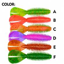 PRO BEROS SUNLURE 6pcs Soft Bait Set, Fishing Lures, Dual-Color Realistic Hook Baits For Fathead Minnow, Pike, And Other Fish. Made Of Durable PVC Plastic, Suitable For Bass, Sea Bass, Saltwater And Freshwater Fish - Multicolor - View 4