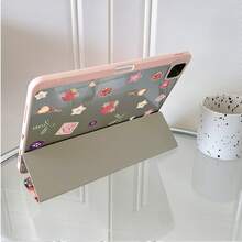 1pc Detachable Magnetic Split Retro Color Block Fruit Button Star Bow Print Double-Sided Tablet Protective Case, Foldable Stand, Multi-Angle Viewing, Suitable For Work And Entertainment, With Pen Slot, Compatible With IPad Pro 2024/Air M3/A16 2025, MatePad - Multicolor - View 8