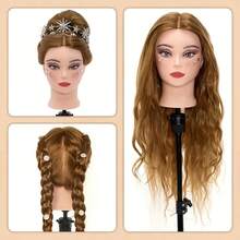 Training Head 20 Inch Jacques Synthetic Fiber Model Head Hair Styling Beauty Model Head Hairdresser Practice Training Teaching Head - View 4