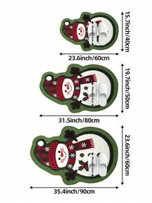 DAJIANG 1pc Christmas Snowman Shaped Rug, Kitchen Rug, Hallway Rug, Area Rug, Suitable For Bathroom, Kitchen, Indoor, Hallway, Bedroom, Living Room, Bedside, Machine Washable, Easy To Clean, Non-Slip Bottom, Bedroom Decor, Autumn/Winter Style - Multicolor - View 3