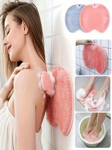 2pcs Universal Non-Slip Shower Foot Scrub Massager, Exfoliating Pad, Promotes Blood Circulation, Alcohol-Free, Fragrance-Free, Manual Operation, No Battery Required, Bathroom Accessory - Multicolor - View 8