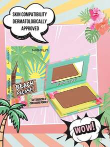 MISSLYN 1入 Beach Please! 柔焦修容古銅粉，中性暖色調霧面古銅色，可疊加顯色，含維生素E，臉部古銅修容盤，適合日常/派對/海灘，打造金古銅/陽光親吻/雕塑臉廓，古銅粉，萬聖節妝容 - 65 HI FROM HAWAII - 查看 7
