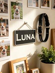 1pc Personalized Pet Name Tag, Custom Dog House Name Plate, Pet Kennel Sign With Name, Customized Dog Crate Decor, Puppy Gift, Pet Lover Gift, Personalized Pet Accessories - Multicolor - View 5