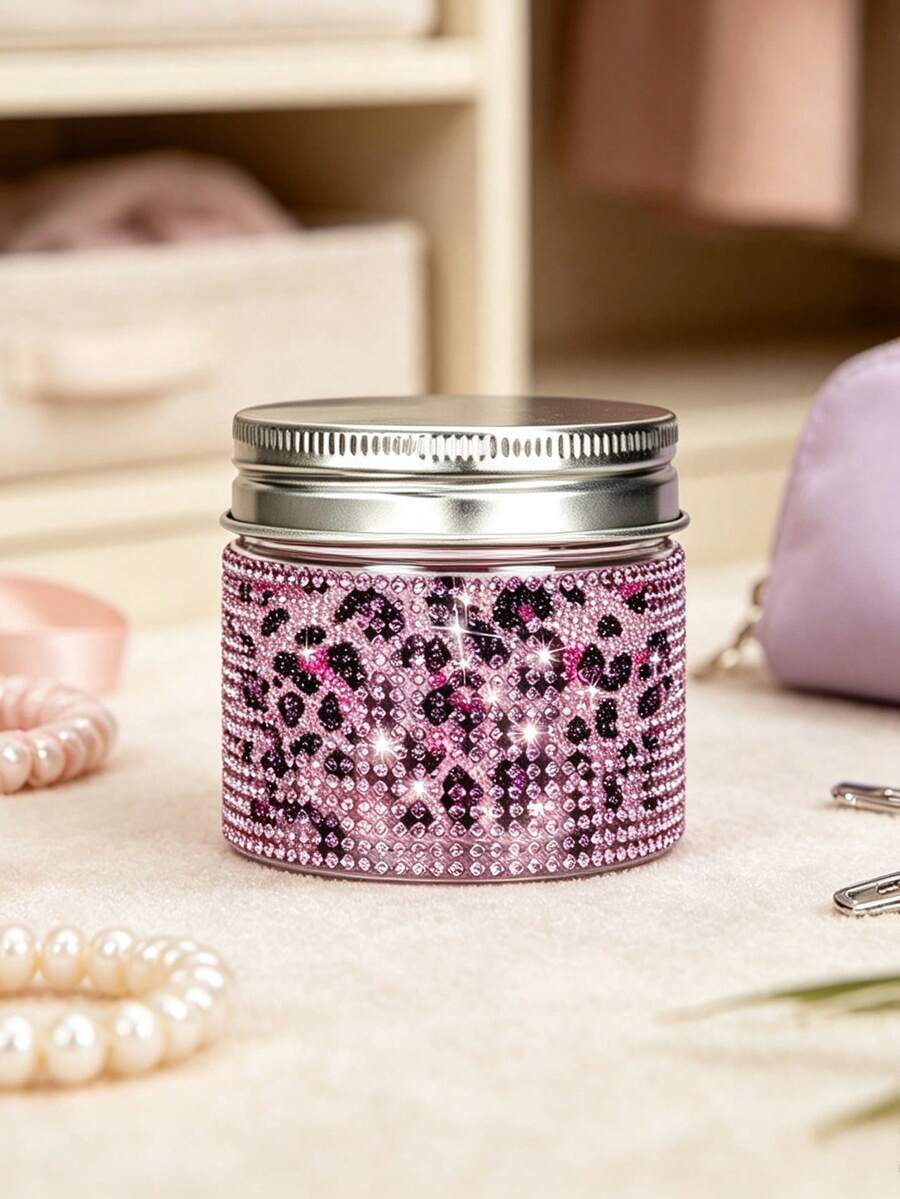 Wide Mouth Refillable Sparkly Rhinestone Diamond Cosmetic Jar, Portable Bling Cream Container For Eye Cream Hand Cream Lotion, Suitable For Vanity, Bathrooms & Travel, Christmas Valentine Mother'S Day Gift For Women - Multicolor - View 1