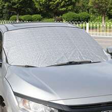 Car Front Windshield Snow Cover, Foldable Windshield Sunshade, Waterproof Frost Cover, All-Season Car Front Window Sunshade Snow Cover - Silver - View 8