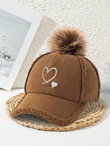 1pc Women's Thick Baseball Cap Embroidered Heart Ball Fashion Vacation Cool Autumn/Winter Casual - Multicolor - View 3