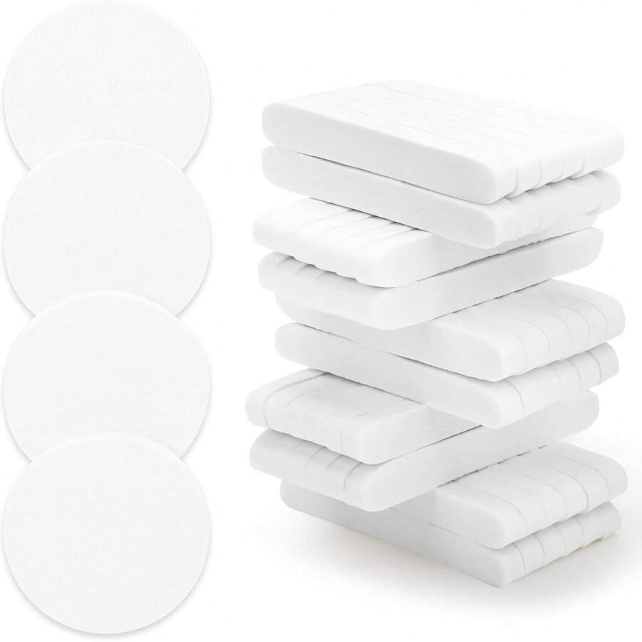 120P White Compressed Facial Sponges, Cleansing Estheticians Sponge - White - View 1