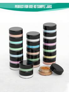50/5 Packs 5g Empty Cosmetic Sample Jars, Transparent Plastic With Lid Containers, Suitable For Face Cream, Lotion, Beads, Eyeshadow And Rhinestones, Portable Travel Storage Jars - Black - View 3