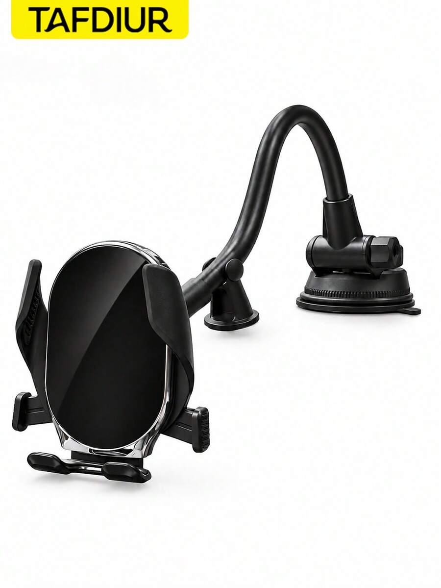 TAFDIUR 1pc ABS+Iron Alloy Material Gooseneck Flexible Suction Cup Car Phone Holder, Suitable For Dashboard Adsorption Installation, Freely Bendable, Stable And Shake-Free, Applicable For Driver Navigation/Music/Phone Calls And Other Scenarios - Multicolor - View 1