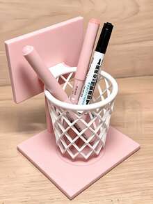 1pc Basketball Hoop Shaped Pen Holder, Creative PLA Desk Organizer With Mini Basketball Backboard & Net Design, Fun Decorative Pencil Cup For Pens, Pencils & Office Supplies, Unique Desk Decor Gift For Basketball Fans, Students And Sports Lovers - Multicolor - View 13