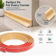 1PC 9.5FT Self Adhesive Corner Trim Strip TPE Flexible Wall Edge Molding, Waterproof Inner Corner Line For Wall Floor Joint, Dustproof Decorative Cove Trim, Easy Clean PVC Style Trim For Kitchen Bathroom Living Room Home Decoration - Multicolor - View 10