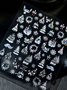 Christmas-Themed Stickers Featuring Snowflakes, Christmas Trees, Stars, And Bows For Decorating Journals DIY Stickers Suitable For Stationery And Office Supplies - A - View 7