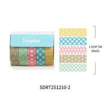 Chuchen Taoyao Series Dopamine Polka Dot Plaid Stripe Boxed Washi Tape DIY Planner Diary Sticker - A - View 8