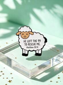 1pc Healing Cartoon Sheep Decorative Brooch, Fluffy Lamb Image Vivid And Cute, Engraved Heartwarming Text, Exquisite Craftsmanship Small And Delicate, Can Decorate Backpack, Jacket, Collar, A Warm And Meaningful Collectible Gift Item - Multicolor - View 3