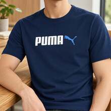 Puma ESS 男士双色 2 号 Logo T 恤，运动休闲短袖柔软上衣，适合跑步和训练，691341-14 - 691341-14 - 查看 5