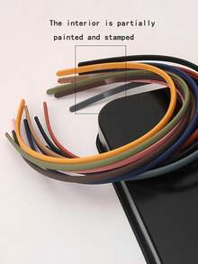 10pcs/1pc Women's Matte Ultra-Thin Toothed Black Hairband, Minimalist Style, Fashionable Versatile High-End Solid Color Hair Accessory, Suitable For Daily Wear, Going Out, Face Washing And Makeup - Multicolor - View 5