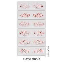 6 Pairs Red Lips & Star Freckle Face Stickers, Waterproof Face Temporary Tattoos For Valentine Halloween - Red - View 9