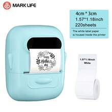 Printer Label Marklife P50 - Printer Label Termal, Mesin Label Portabel, Cocok untuk Produk, Alamat, Stiker, Keperluan Rumah dan DIY, Kompatibel dengan Sistem Android, iOS, dan Windows, Dilengkapi dengan 1 Gulungan Stiker Putih Bulat 50mm - Mint Blue - View 15