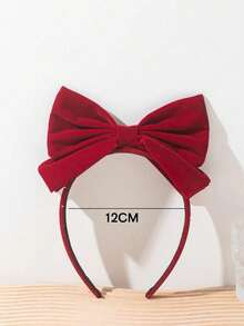 1pc Korean Style Headband, Princess Large Bow Hair Accessory For Girls, Daily Wear Versatile Headband For Photos - Red - View 6