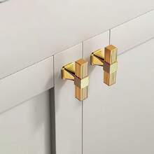 1pc/5pcs T-Shaped Color Block Pull Handle Black Grey Gold Dual-Tone Bar Handle Suitable For Drawer Pulls Door Handles Cabinet Pulls (With Screws) - single hole - View 11