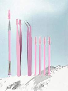 Eyelash Tool Set: Eyelash Curler, Eyelash Tweezers, Eyelash Comb, Eyeliner, Eyebrow Pencil, With Storage Box, Eyelash Extension Tool Set, 6 Pieces - Multicolor - View 10