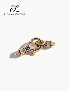 SYMFNY 925 Sterling Silver Cubic Zirconia Colorful Pave Lobster Clasp, Bracelet Necklace Connector Accessory, DIY Jewelry Making, Gift For Her - Pave Lobster Claw Clasp - View 5