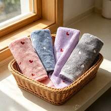 Personalized Embroidered Face Towel, Multi-Color Embroidered Name, Suitable For Pajama Party, Bathroom, SPA, Bridesmaid Gift, Wedding Gift, Love Gift, Party Favor, Hotel Customization, Soft Absorbent Face Towel For Friends - Multicolor - View 2