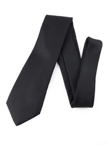 1PC Men's Minimalist Versatile 8cm Black Tie, Suitable For Daily Work, Weddings, Gatherings And Parties - Black - View 4