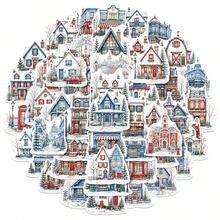 50pcs Winter Cabin Doodle Stickers Waterproof, Suitable For Kindle, Laptop, Phone, Water Bottle, Etc., Gift For Book Lovers - Sticker - View 3