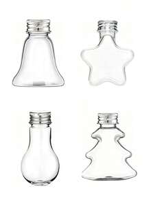 1/4/8/12pcs Refillable Christmas Tree Shaped Decorative Balls, Transparent Plastic Bottle Spheres With Hanging Pendant, DIY Fillable Color, Suitable For Christmas Tree, Holiday Party Decoration - Multicolor - View 10
