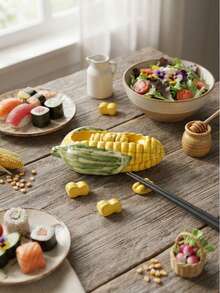 Creative Ceramic Corn Kernel Chopstick Holder, Exquisite Waterproof And Easy To Clean, Suitable As Desktop Decoration, Thanksgiving Or Harvest Festival Gift - Multicolor - View 2