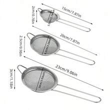 1/3 buah Saringan Jaring Halus Stainless Steel dengan Pegangan, Saringan Tepung, Saringan Telur, Sendok Saringan Minyak Dapur, Saringan Bubuk Kue, Saringan Tepung, Alat Penyaring Dapur, Saringan Kecil, Set Saringan Dapur Jaring Halus, Set Alat Pemanggang, Alat dan Aksesoris Dapur Penting, Saringan Mini untuk Koktail, Teh, Kopi, Jus, Tepung, Saringan Makanan Tahan Lama untuk Dapur Rumah dan Profesional - View 5
