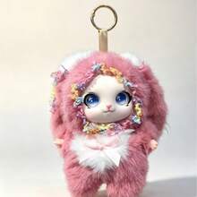 1pc Cute Rabbit Plush Doll Pendant New Hot-Selling Item, Big Ears Lace Trim PVC Doll - 1PC - View 9