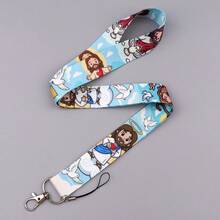 1 Piece Cute Jesus Lamb Dove Lanyard With ID Card Holder, Christian Cartoon Badge Holder For Work School Office, Lovely Gift For Believers - Multicolor - View 10