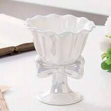 High-Value Bowknot Ceramic High Foot Goblet, Ice Cream Jelly Cup, Champagne Sweet Wine Cocktail Coffee Cup, Festival Gift Tableware - Multicolor - View 12