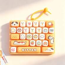 26-Key Stress Relief Keyboard Toy Keychain, Large Size Fingertip Press Creative Toy Keyboard Pendant - Suitable As Small Gifts For Holiday Parties, 26-Key Animal Diary Mini Keyboard Stress Relief Toy Keychain, Cute Cartoon Animal Clickable Sensory Stress Relief Toy, Portable Pressure Relief Button Toy Bag Pendant, Anxiety Relief Gift (Letter Pattern Randomly Matched/Color Difference Is Normal/Randomly Sent) - Multicolor - View 20