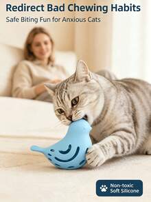 3pcs/1pc Interactive Bird-Shaped Cat Toy, Suitable For Cats And Kittens, Durable Chewable Teeth Cleaning, With Wiggling Motion, Relieves Anxiety And Boredom, Indoor Play Stimulates Hunting Instinct, Suitable For All Cat Breeds - Multicolor - View 8