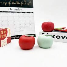 1pc Simulation Apple Shaped Aromatherapy Candle, Christmas Eve Atmosphere Home Decor Scented Candle, Holiday Party Photo Prop, Xmas Surprise Present Gift For Friends Family - Multicolor - View 1